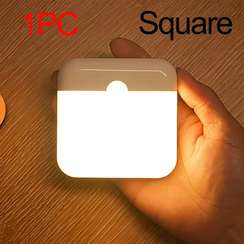 Motion Sensor Step Light,USB & Battery Powered Wireless LED Floor Lamp,Indoor Stairs Hallway Wardrobe Auto On/Off Night Lighting