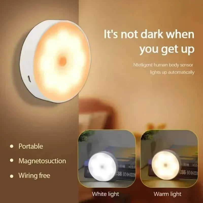 Motion Sensor Step Light,USB & Battery Powered Wireless LED Floor Lamp,Indoor Stairs Hallway Wardrobe Auto On/Off Night Lighting