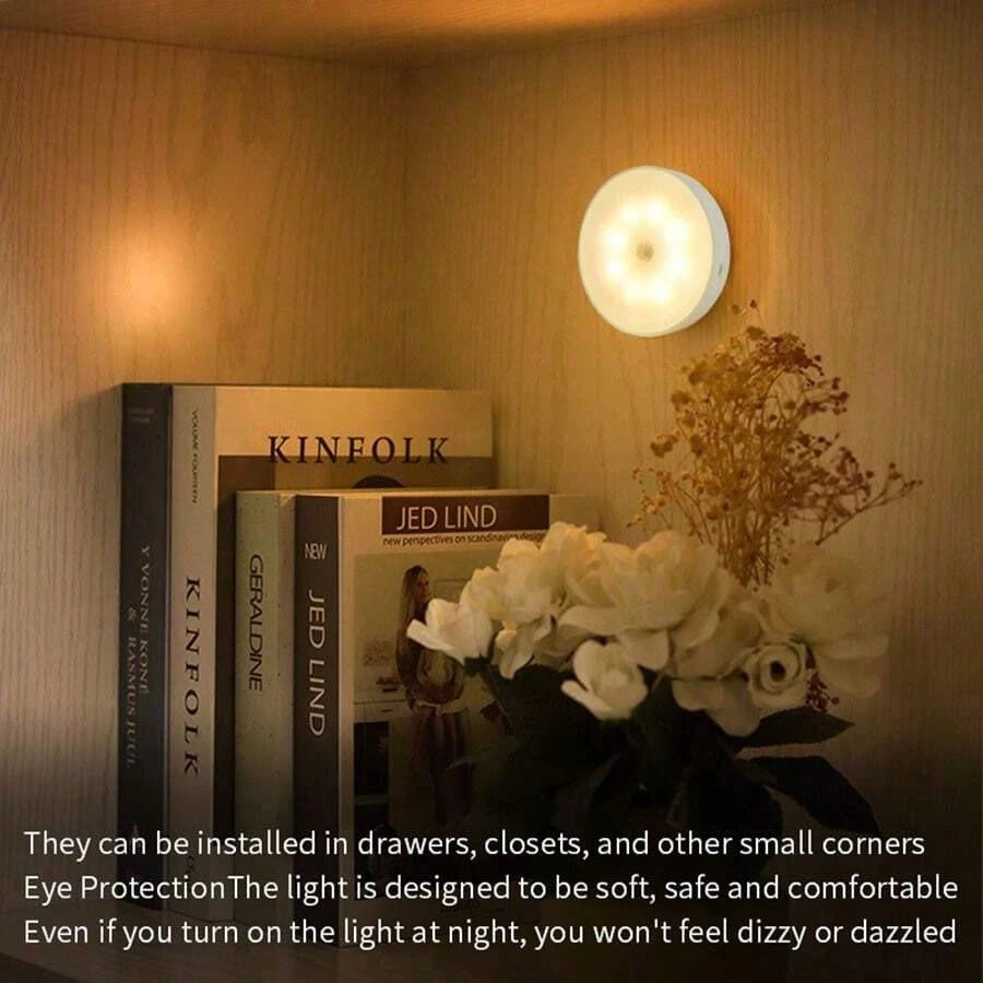 Motion Sensor Step Light,USB & Battery Powered Wireless LED Floor Lamp,Indoor Stairs Hallway Wardrobe Auto On/Off Night Lighting