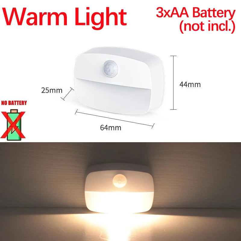 Motion Sensor Step Light,USB & Battery Powered Wireless LED Floor Lamp,Indoor Stairs Hallway Wardrobe Auto On/Off Night Lighting