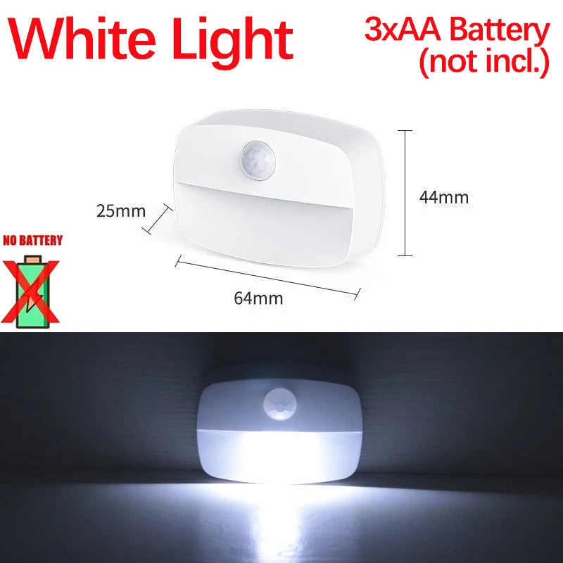 Motion Sensor Step Light,USB & Battery Powered Wireless LED Floor Lamp,Indoor Stairs Hallway Wardrobe Auto On/Off Night Lighting